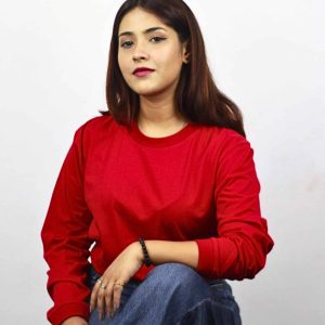 Dark RED Full Sleeve Solid -T-Shirt (Unisex)
