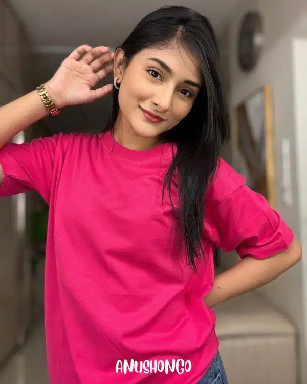 women-hot-pink-oversized-premium-tshirt