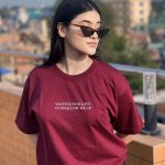 Waiting for Love to Swallow Me Up – Quote T-Shirt -Maroon