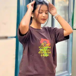 Romantic Rose Quote T-Shirt – "All I Want Is to Be Your Moon" | Chocolate