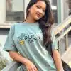 Don't Touch Me T-Shirt- Fogg Green