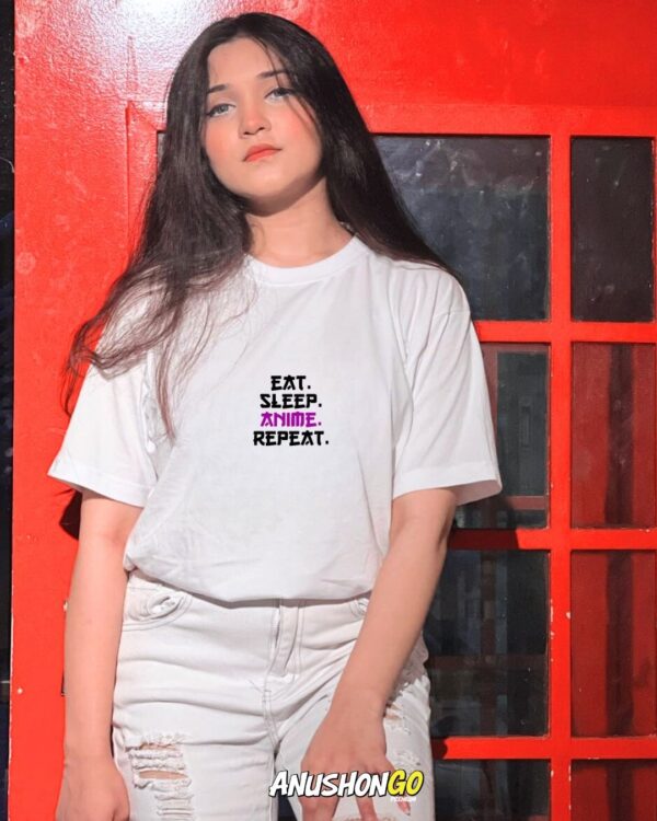 EAT SLEEP ANIME REPEAT - White